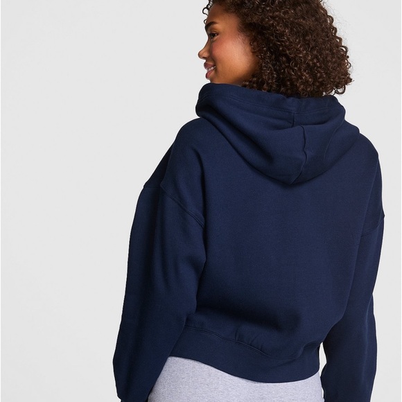 PINK Victoria's Secret Navy Hoodie with Heart Emblem - Picture 2 of 2